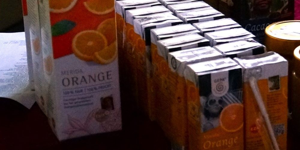 Monatlicher Verkauf von Orangensaft