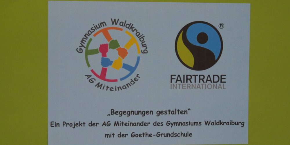 April 2017: Aktion zum fairen Handel mit der Goethe-Grundschule Waldkraiburg