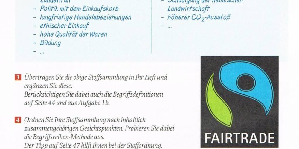 Fairtrade Thema im Deutschunterricht