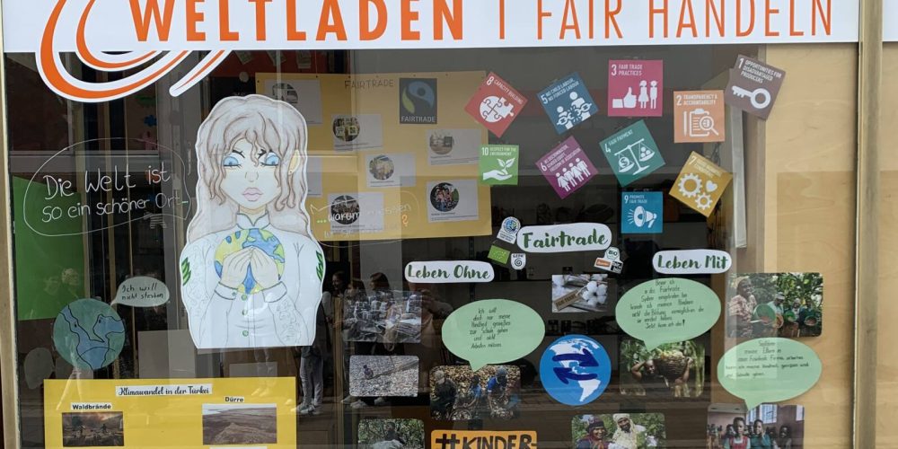 Weltladen: Fairtrade Schaufenstergestaltung, 9cM