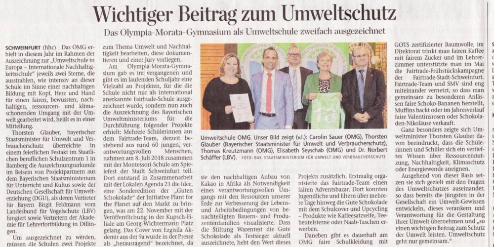 2018/19 Auszeichnung Umweltschule