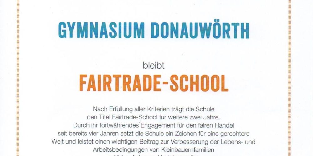 Titelerneuerung am Gymnasium Donauwörth