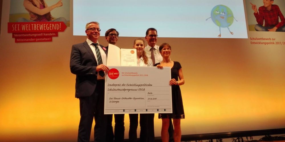 Das Thomas-Strittmatter-Gymnasium gewinnt den ENSA-Sonderpreis