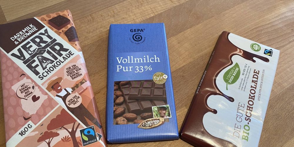 Schokoladenverkauf im Rahmen der Fairen Woche 2021
