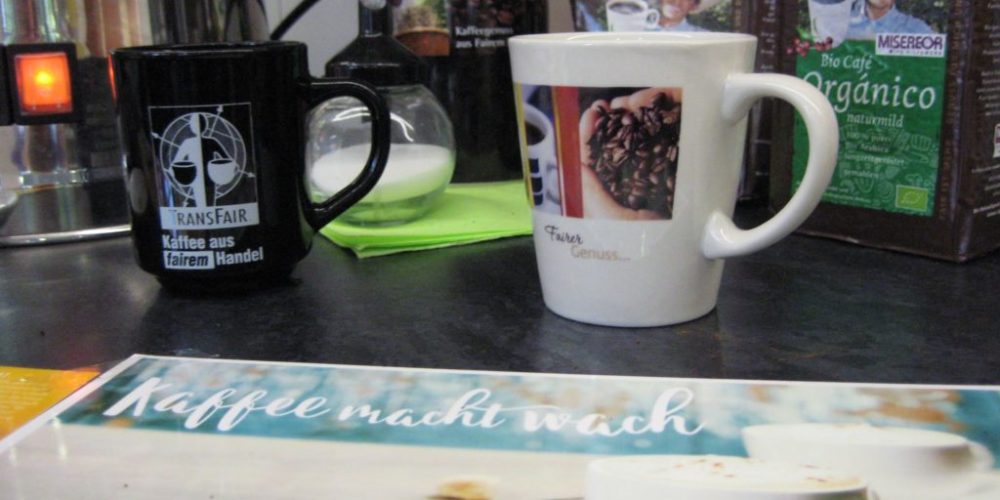 Kaffee-FAIR-köstigung im Lehrerzimmer zur Fairen Woche