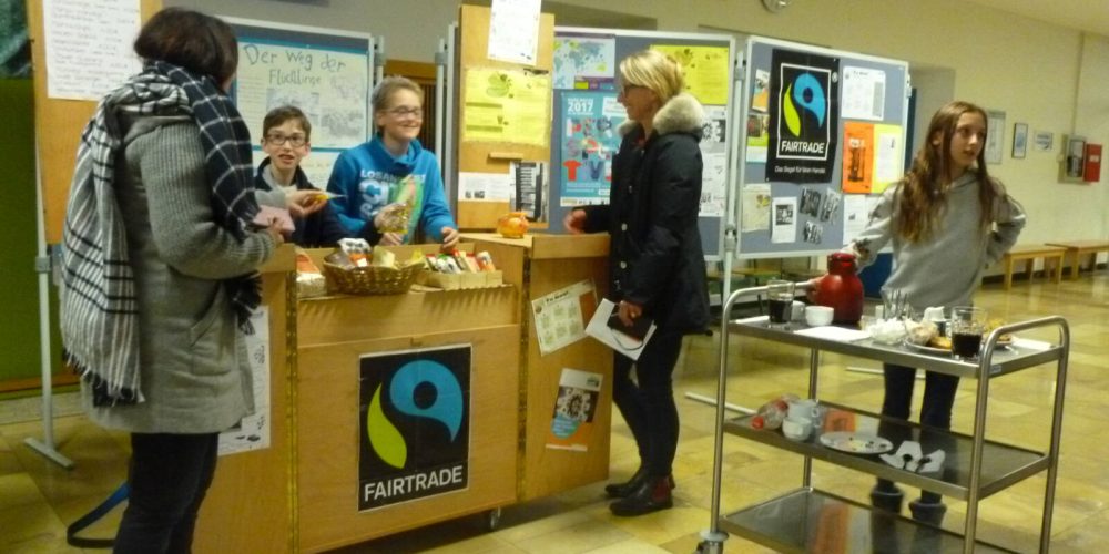 Elternsprechtag der Unterstufe- Gelegenheit unsere Fairtrade- Ziele zu erklären
