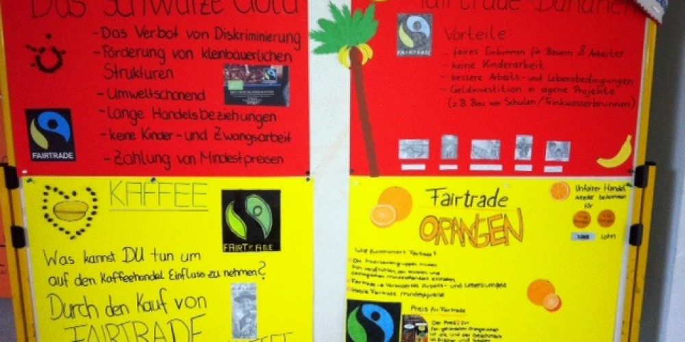 Fairtrade-Projekt in den 8. Klassen: Ausstellung mit tollen Plakaten